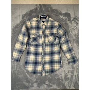 Northwest Territory Men's Quilted Lined Flannel Shirt Jacket Blue Plaid Size S